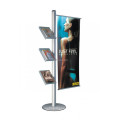 Advertising Retail Fixture Floor Metal Base Acrylic Holder Trade Show Outdoor Banner Display